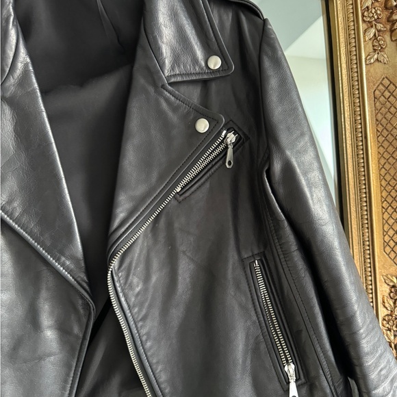Rebecca Minkoff Black Leather Moto Crop Jacket - Picture 3 of 5